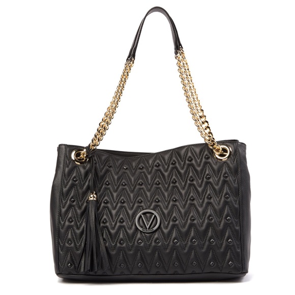 Mario Valentino Handbags - Valentino Black Stud Gold Chain Handbag